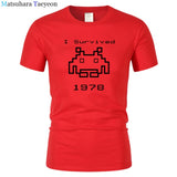 I Survived 1978 Men Tops Tees Gaming T Shirts video game Space Invaders space alien geek nerd pop culture atari Novel t137