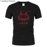 I Survived 1978 Men Tops Tees Gaming T Shirts video game Space Invaders space alien geek nerd pop culture atari Novel t137