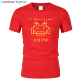 I Survived 1978 Men Tops Tees Gaming T Shirts video game Space Invaders space alien geek nerd pop culture atari Novel t137