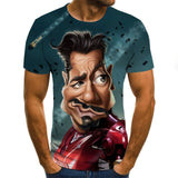 Funny cartoon men's T-shirt summer fashion top 3D round neck short sleeve cute wind casual shirt T-shirt