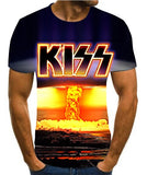 2020 new fashion kiss band rock letter 3D T-Shirt Funny men's T-shirt Casual Short Sleeve Round Neck Shirt hip hop T-Shirt Top