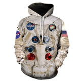 New Fashion Spring and Autumn 3D Printed Funny Hoodies Astronaut Hotstyle Pullover Sleeve Streetwear Sweatshirt