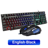 Gaming keyboard Wired Gaming Mouse Kit 104 Keycaps With RGB Backlight Russian keyboard Gamer Ergonomic Mause For PC Laptop