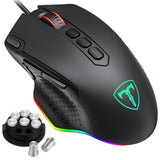 PICTEK 12000DPI Wired Gaming Mouse Gamer Ergonomic Mouse USB With RGB Backlit 10 Buttons For Windows Computer Mice