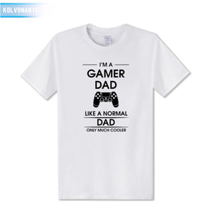 2021 Summer Dresses For Men's Clothing I'm A Gamer Dad Fathers DAY Gift Printed T-Shirt Gaming O-Neck Tee Tops Plus Size